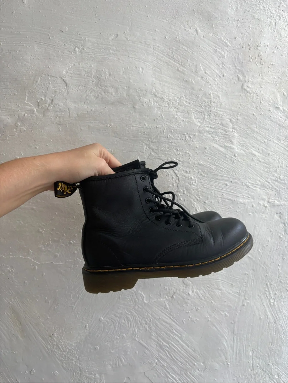 Dr. Martens Junior 1460 Softy T Leather Lace Up Boots in a youth size 3